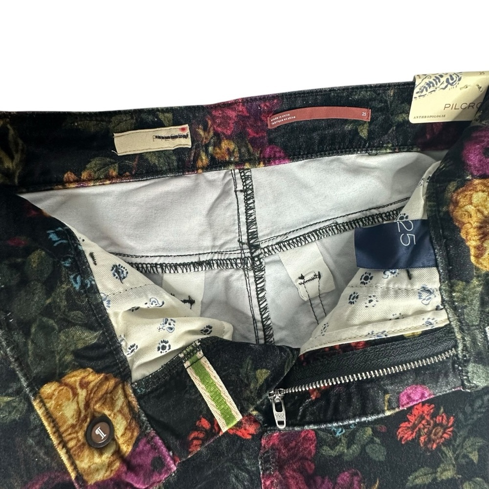 NWT Anthropologie Pilcro Velvet Floral Stretch Jeans 25 - Picture 14 of 16